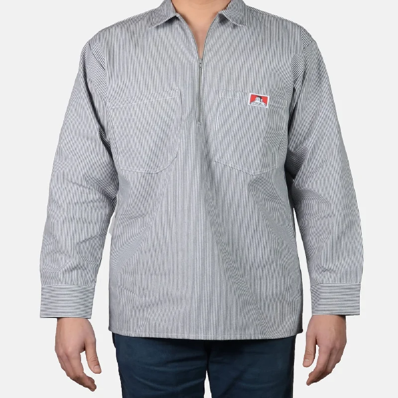 Men's long sleeve tartan pattern shirts for a traditional Scottish lookBen Davis Men's Long Sleeve Striped Half Zip Work Shirt Men's long sleeve tartan pattern shirts for a traditional Scottish lookBen Davis Men's Long Sleeve Striped Half Zip Work Shirt
