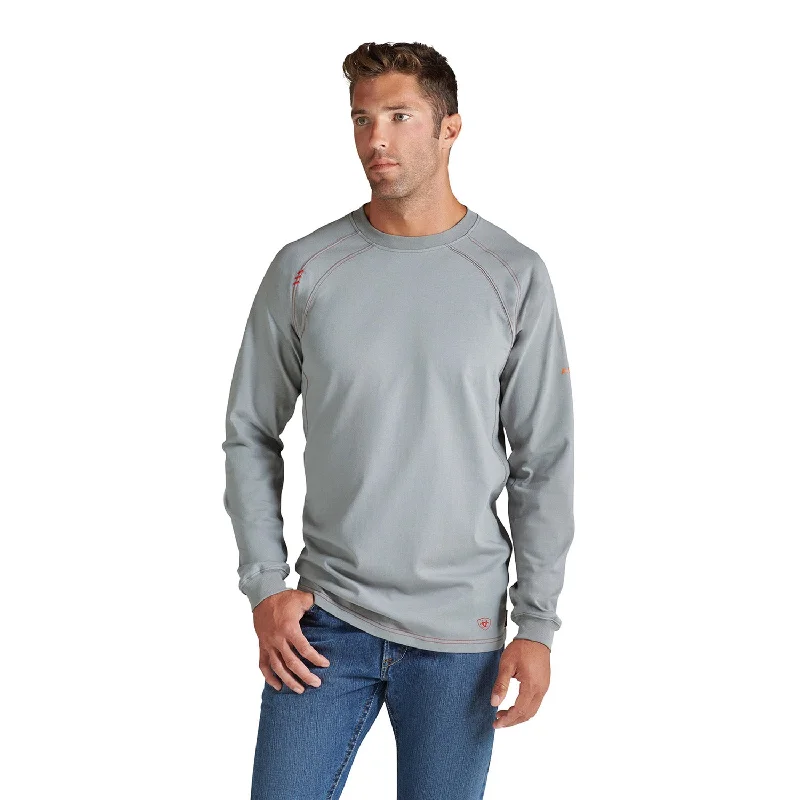 Men's long sleeve military - style utility shirts with multiple pocketsAriat Men's Flame Resistant Work Crew Long Sleeve T-Shirt Men's long sleeve military - style utility shirts with multiple pocketsAriat Men's Flame Resistant Work Crew Long Sleeve T-Shirt