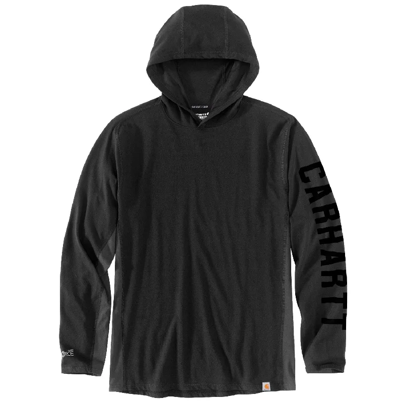 Men's button - front long sleeve Henley shirts with a casual charmCarhartt Men's Force® Relaxed Fit Long Sleeve Logo Graphic Hooded Tee Men's button - front long sleeve Henley shirts with a casual charmCarhartt Men's Force® Relaxed Fit Long Sleeve Logo Graphic Hooded Tee