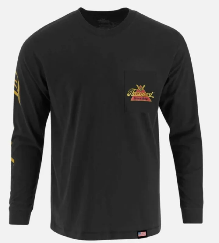 Men's thermal long sleeve base layer shirts for winter skiingThorogood Logo Graphic Chest Pocket Cotton Long Sleeve T-Shirt Men's thermal long sleeve base layer shirts for winter skiingThorogood Logo Graphic Chest Pocket Cotton Long Sleeve T-Shirt