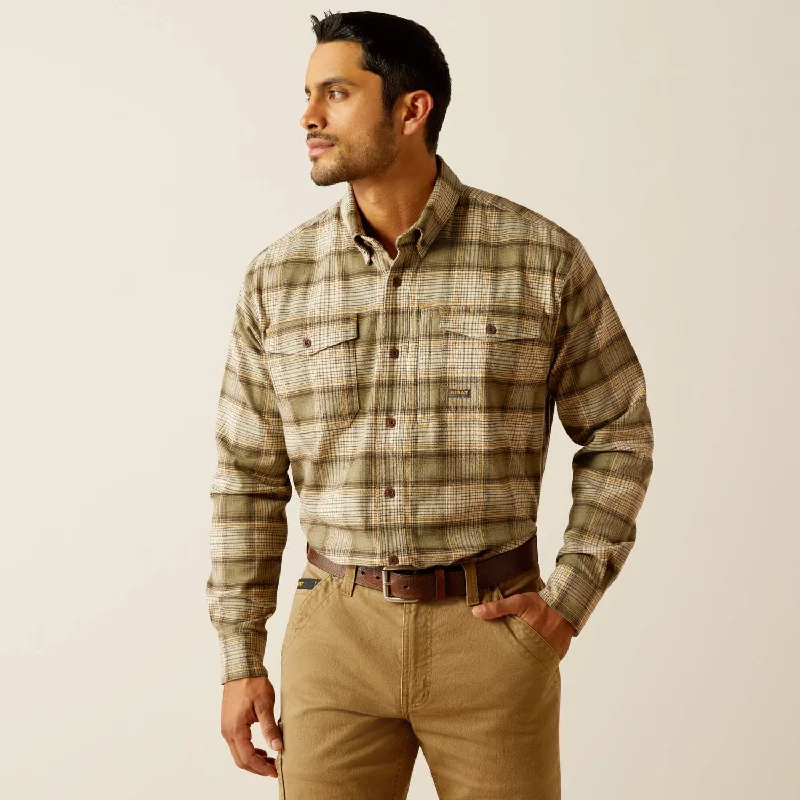 Men's printed long sleeve Hawaiian shirts for tropical getawaysAriat Men's Rebar Flannel DuraStretch™ Button-Down Work Shirt Men's printed long sleeve Hawaiian shirts for tropical getawaysAriat Men's Rebar Flannel DuraStretch™ Button-Down Work Shirt