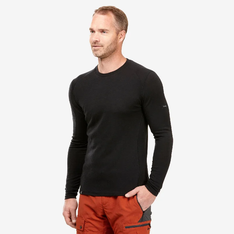Men's moisture wicking long sleeve athletic shirts for running marathonsForclaz Men's MT500 Long-sleeve 100% Merino Wool T-shirt Men's moisture wicking long sleeve athletic shirts for running marathonsForclaz Men's MT500 Long-sleeve 100% Merino Wool T-shirt