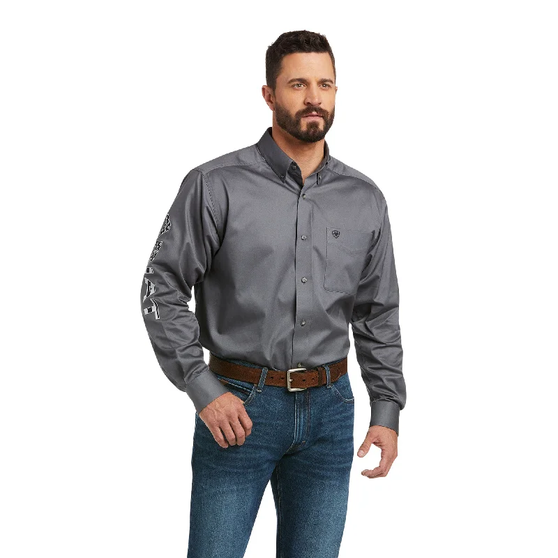 Men's long sleeve dress shirts with French cuffs for formal eventsMen's Ariat Team Logo Classic Fit Button Down Shirt #10037479 Men's long sleeve dress shirts with French cuffs for formal eventsMen's Ariat Team Logo Classic Fit Button Down Shirt #10037479