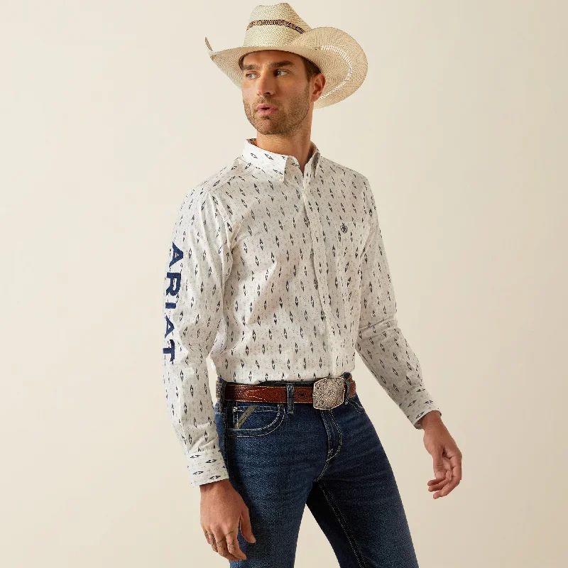 Men's long sleeve polo shirts with a contrast placket for added styleMen's Ariat Team Perkins Fitted Button Down Shirt #10054728 Men's long sleeve polo shirts with a contrast placket for added styleMen's Ariat Team Perkins Fitted Button Down Shirt #10054728