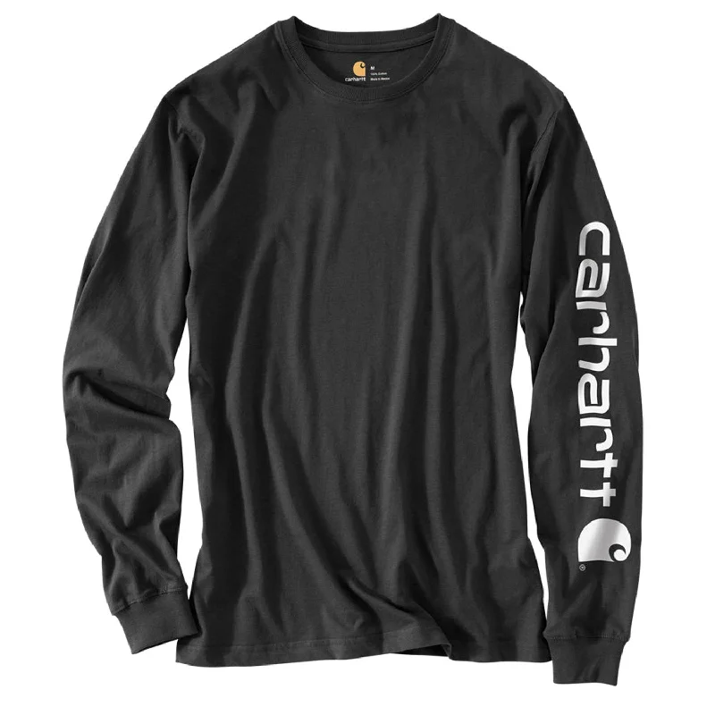 Men's moisture wicking long sleeve athletic shirts for running marathonsCarhartt Men's Signature Logo Long Sleeve T-Shirt_Black Men's moisture wicking long sleeve athletic shirts for running marathonsCarhartt Men's Signature Logo Long Sleeve T-Shirt_Black