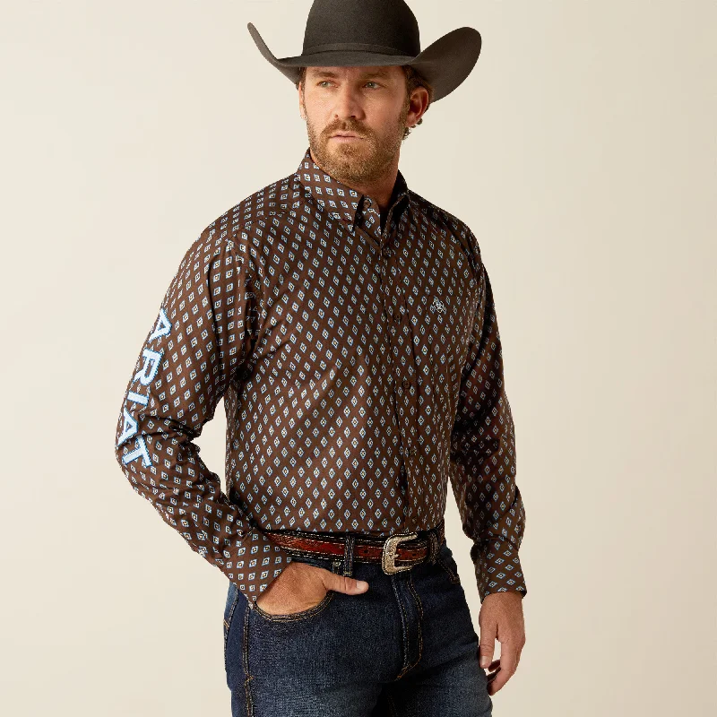 Men's long sleeve dress shirts with French cuffs for formal eventsMen's Ariat Team Oak Classic Fit Button Down Shirt #10054056 Men's long sleeve dress shirts with French cuffs for formal eventsMen's Ariat Team Oak Classic Fit Button Down Shirt #10054056