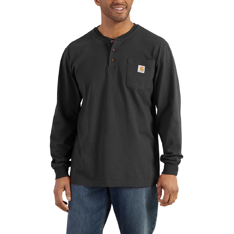 Men's stretch long sleeve denim shirts for a comfortable casual styleCarhartt Men's Long Sleeve Pocket Henley Men's stretch long sleeve denim shirts for a comfortable casual styleCarhartt Men's Long Sleeve Pocket Henley