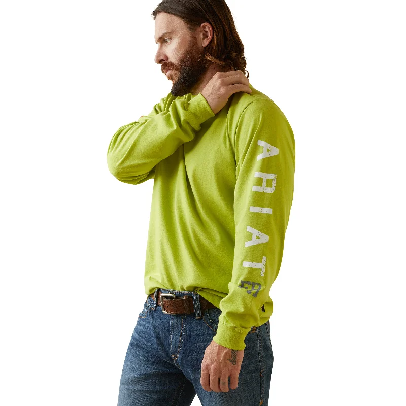 Men's printed long sleeve Hawaiian shirts for tropical getawaysAriat Men's Flame Resistant Roughneck Skull Graphic Long Sleeve T-Shirt_Bright Lime Men's printed long sleeve Hawaiian shirts for tropical getawaysAriat Men's Flame Resistant Roughneck Skull Graphic Long Sleeve T-Shirt_Bright Lime