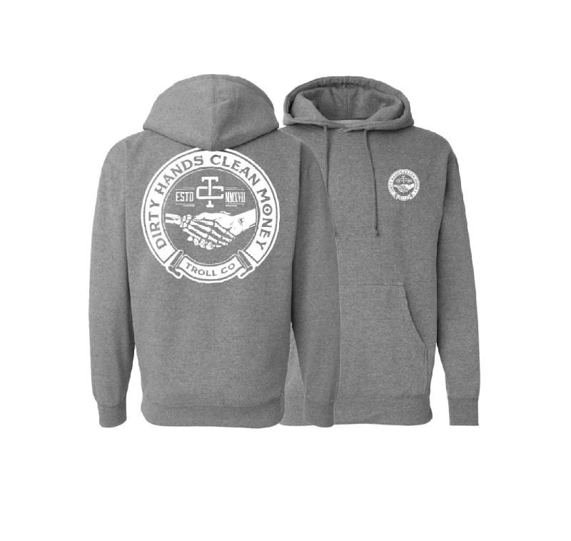 Men's long sleeve military - style utility shirts with multiple pocketsTroll Co. Men's Haggler "Dirty Hands Clean Money" Graphic Hoodie Men's long sleeve military - style utility shirts with multiple pocketsTroll Co. Men's Haggler "Dirty Hands Clean Money" Graphic Hoodie
