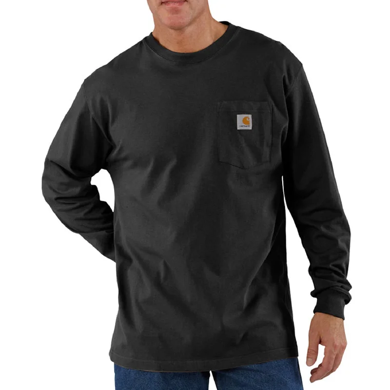 Men's moisture wicking long sleeve athletic shirts for running marathonsCarhartt Men's Long Sleeve Pocket T-Shirt_Black Men's moisture wicking long sleeve athletic shirts for running marathonsCarhartt Men's Long Sleeve Pocket T-Shirt_Black