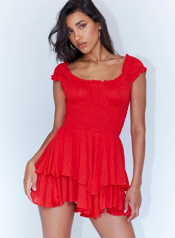 The Love Galore Romper Red