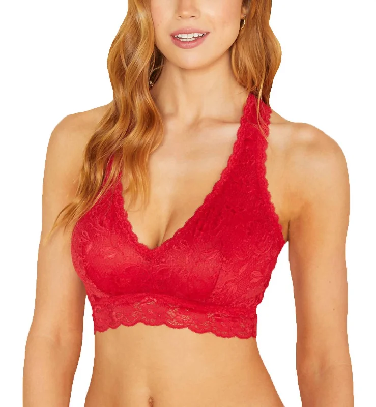 Never Say Never Curvy Racie Racerback Bralette In Mystic Red