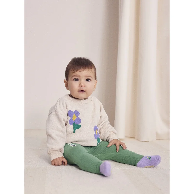 Bobo Choses Beige Pansy Flower Crewneck