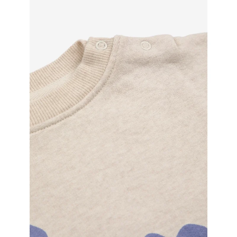 Bobo Choses Beige Pansy Flower Crewneck