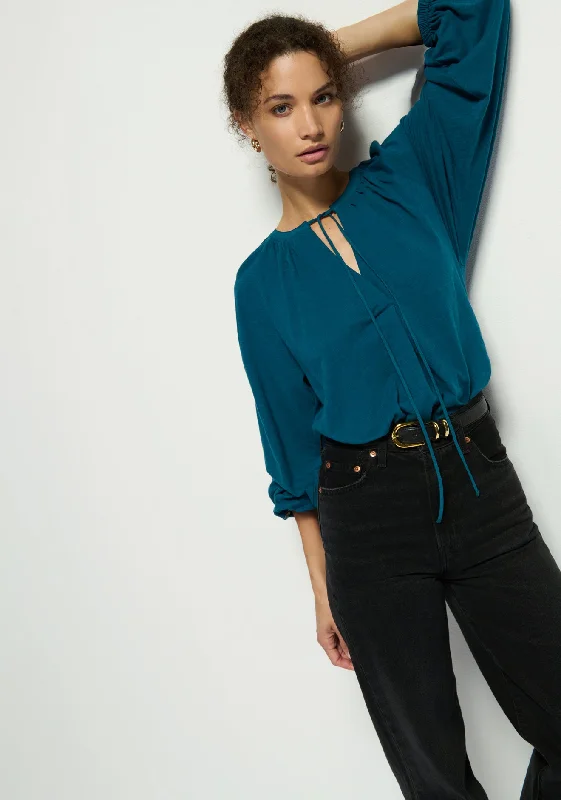 Chiara Long Sleeve Top - Italian Sea