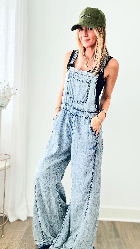 Fabulous in Flare Acid Wash Jumpsuit