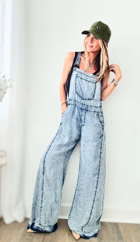 Fabulous in Flare Acid Wash Jumpsuit