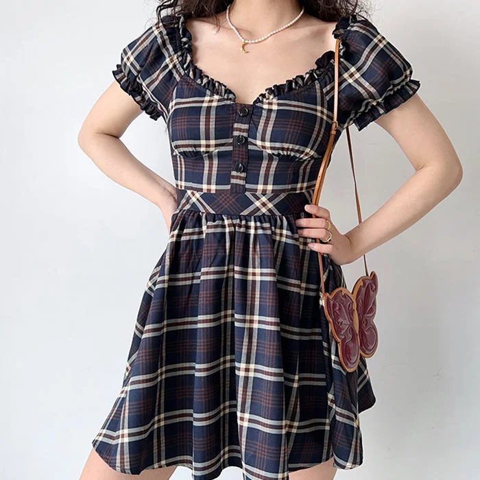 Preppy Aesthetic Plaid Dress