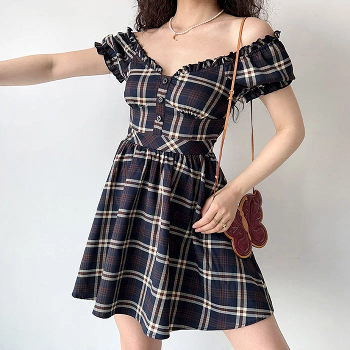 Preppy Aesthetic Plaid Dress