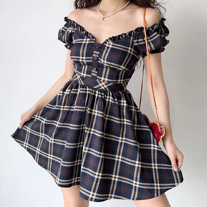 Preppy Aesthetic Plaid Dress