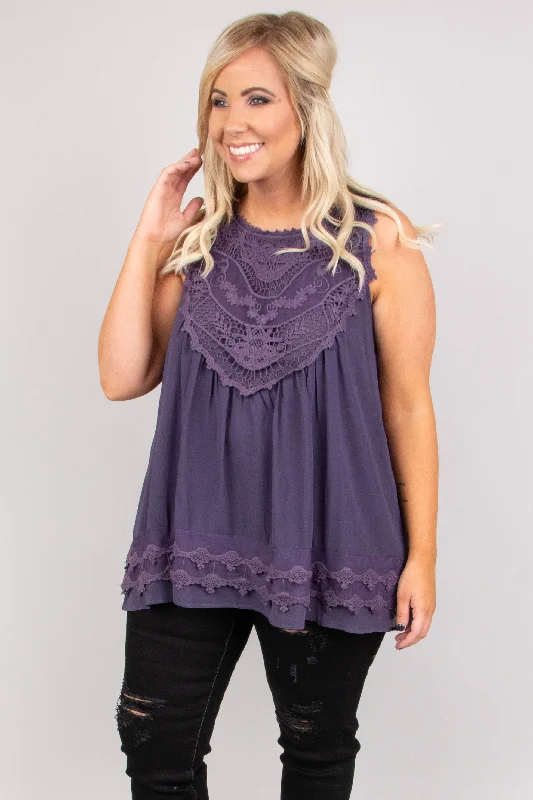 Sweet Charm Tank, Dark Grape