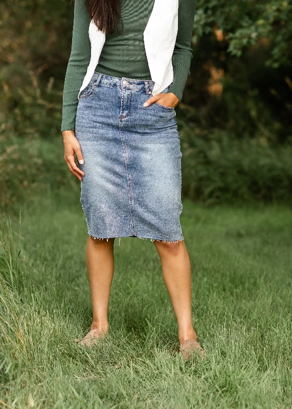 Veronica Medium Wash Midi Skirt