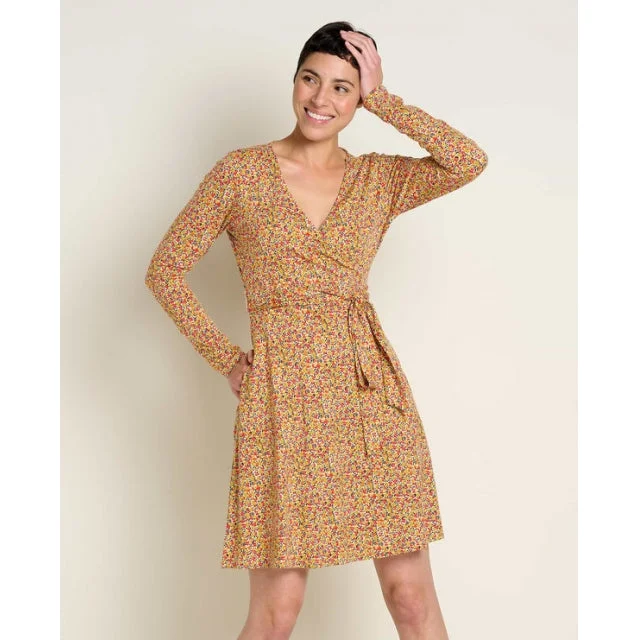 Women's Cue Wrap LS Dress