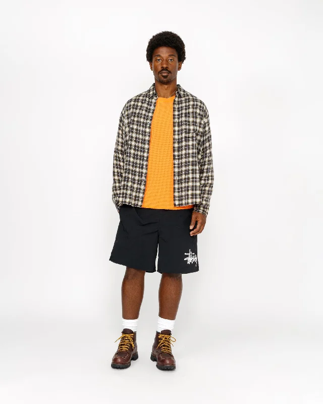 Men's plaid pattern wool blend shorts for a preppy fall styleWATER SHORT BIG BASIC