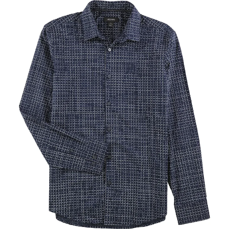 Men's Graphic - Printed Casual Shirts with Pop - Culture References for a Fun and Stylish LookAlfani Mens LS Button Up Shirt, Blue, Small Men's Graphic - Printed Casual Shirts with Pop - Culture References for a Fun and Stylish LookAlfani Mens LS Button Up Shirt, Blue, Small