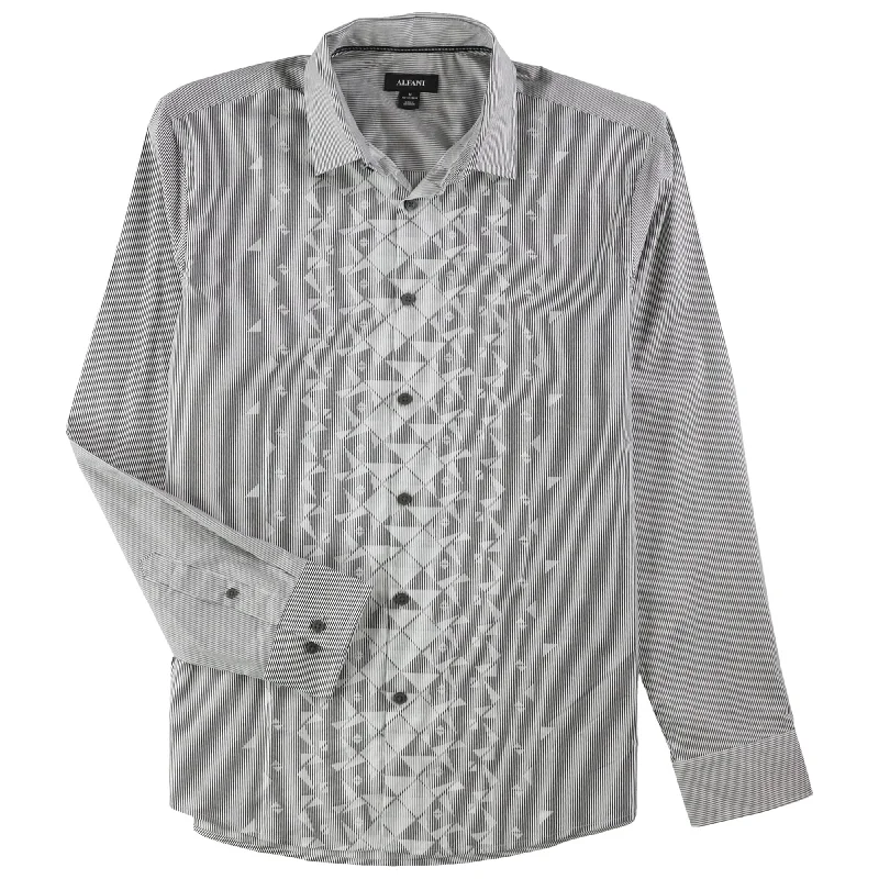 Men's Organic Cotton Casual Shirts with a Soft Handfeel for Everyday ComfortAlfani Mens Striped Button Up Shirt Men's Organic Cotton Casual Shirts with a Soft Handfeel for Everyday ComfortAlfani Mens Striped Button Up Shirt