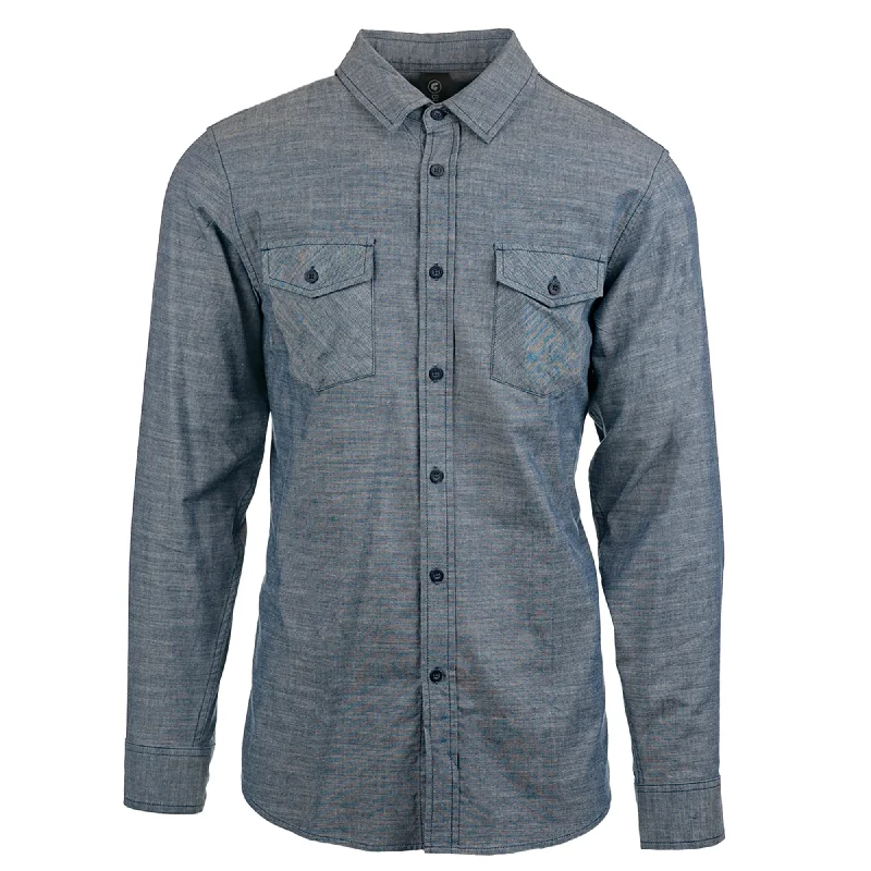Men's Button - Down Oxford Casual Shirts in Crisp White for a Classic and Versatile StyleAll Day Chambray Long Sleeve Button up Shirt Men's Button - Down Oxford Casual Shirts in Crisp White for a Classic and Versatile StyleAll Day Chambray Long Sleeve Button up Shirt