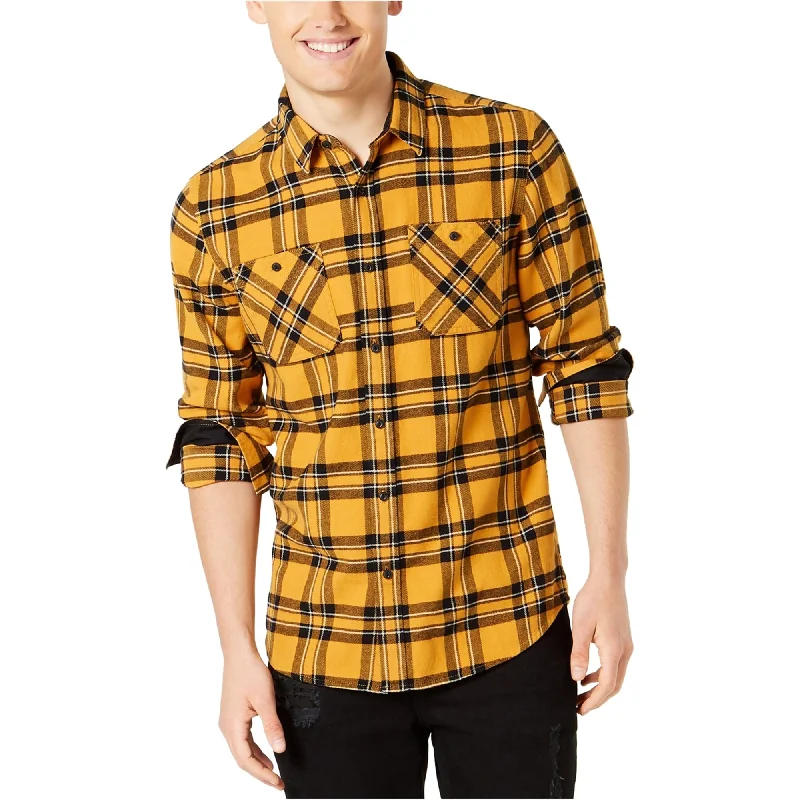 Men's Linen Blend Casual Shirts with Roll - Up Sleeves for a Summer Beach LookAmerican Rag Mens Charlie Plaid Button Up Shirt, Yellow, Small Men's Linen Blend Casual Shirts with Roll - Up Sleeves for a Summer Beach LookAmerican Rag Mens Charlie Plaid Button Up Shirt, Yellow, Small