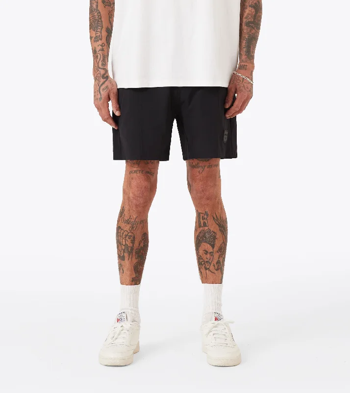 Men's neon - colored athletic shorts for high - visibility workoutsBadge Tech Short Black Men's neon - colored athletic shorts for high - visibility workoutsBadge Tech Short Black