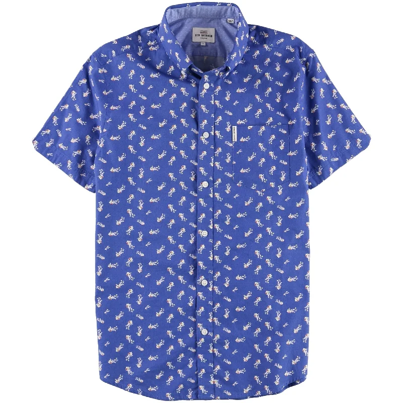 Men's Distressed Denim Casual Shirts with Frayed Edges for a Trendy and Rugged LookBen Sherman Mens Floral Pocket Button Up Shirt, Blue, Small Men's Distressed Denim Casual Shirts with Frayed Edges for a Trendy and Rugged LookBen Sherman Mens Floral Pocket Button Up Shirt, Blue, Small