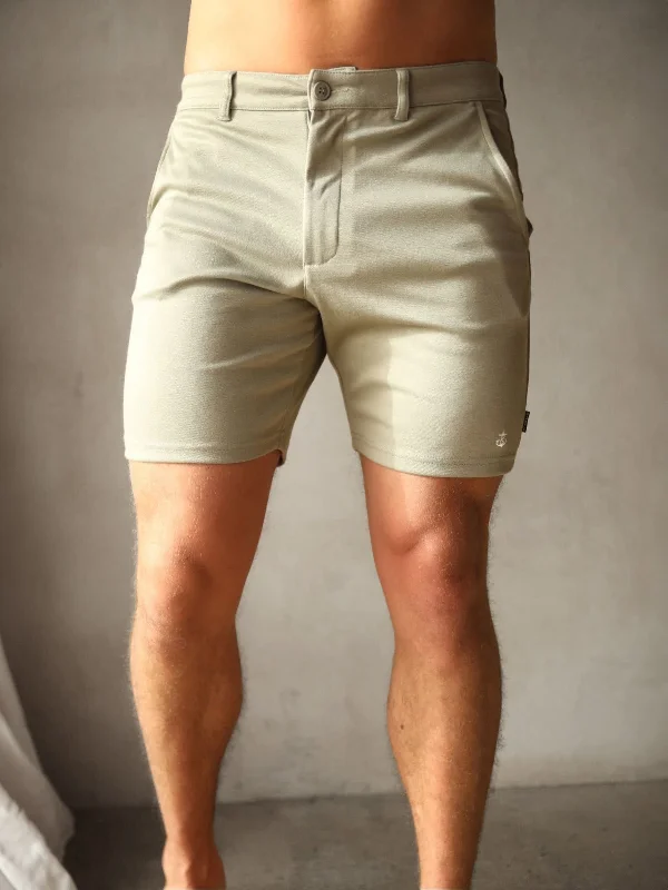 Men's wide - leg linen blend shorts for a relaxed beachside vibeSorrento Shorts - Light Khaki Men's wide - leg linen blend shorts for a relaxed beachside vibeSorrento Shorts - Light Khaki