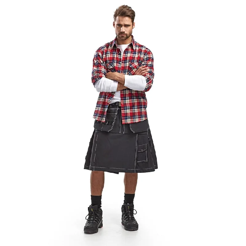 Men's elastic waistband lounge shorts for lazy weekends at homeBlaklader 8566 Twill Holster Pocket Craftsman Kilt Men's elastic waistband lounge shorts for lazy weekends at homeBlaklader 8566 Twill Holster Pocket Craftsman Kilt