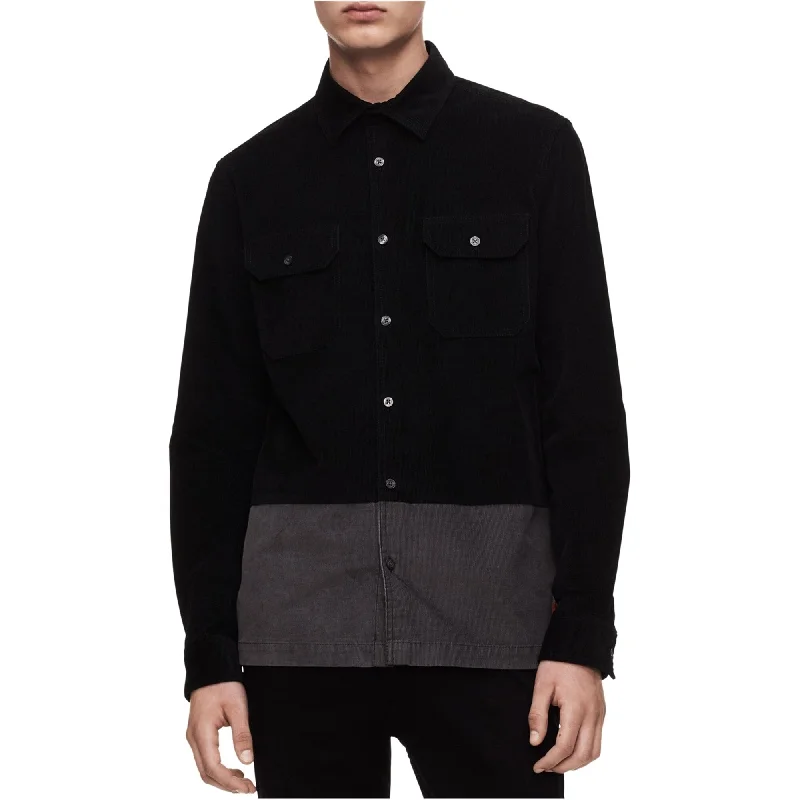 Men's Two - Tone Contrast Panel Casual Shirts in White and Navy for a Stylish and Eye - Catching DesignCalvin Klein Mens Colorblocked Corduroy Button Up Shirt, Black, Small Men's Two - Tone Contrast Panel Casual Shirts in White and Navy for a Stylish and Eye - Catching DesignCalvin Klein Mens Colorblocked Corduroy Button Up Shirt, Black, Small