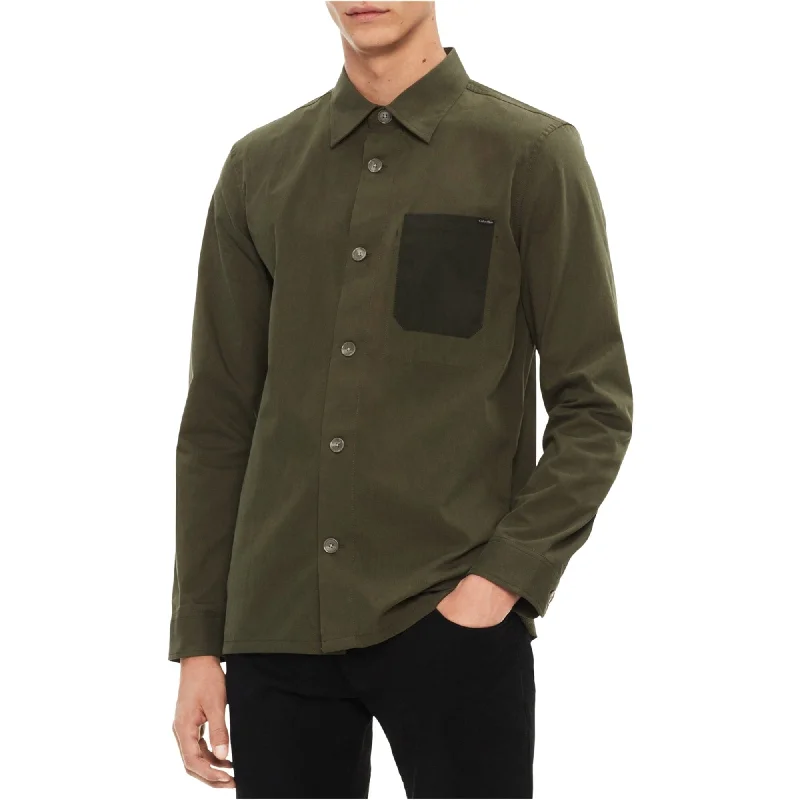 Men's Thermal - Lined Casual Shirts in Black for Added Warmth in Cold WeatherCalvin Klein Mens Contrast Pocket Button Up Shirt Men's Thermal - Lined Casual Shirts in Black for Added Warmth in Cold WeatherCalvin Klein Mens Contrast Pocket Button Up Shirt
