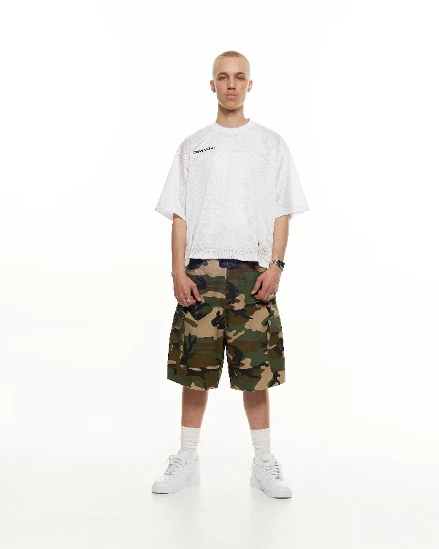 Men's plaid pattern wool blend shorts for a preppy fall styleCARGO SHORT - CAMO