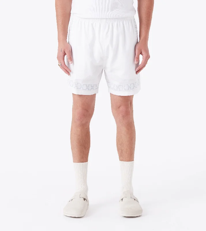 Men's button - fly denim work shorts for durability on the jobCeramic Holiday Short White Men's button - fly denim work shorts for durability on the jobCeramic Holiday Short White
