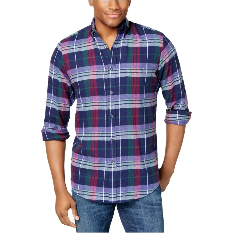 Men's Shearling - Lined Collar Casual Shirts in Brown for a Rustic and Warm AppealClub Room Mens Plaid Button Up Shirt, Purple, Small Men's Shearling - Lined Collar Casual Shirts in Brown for a Rustic and Warm AppealClub Room Mens Plaid Button Up Shirt, Purple, Small