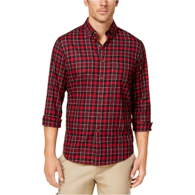 Men's Tailored Fit Checkered Casual Shirts in Multicolor for a Smart - Casual EnsembleClub Room Mens Plaid Button Up Shirt, Red, Small Men's Tailored Fit Checkered Casual Shirts in Multicolor for a Smart - Casual EnsembleClub Room Mens Plaid Button Up Shirt, Red, Small