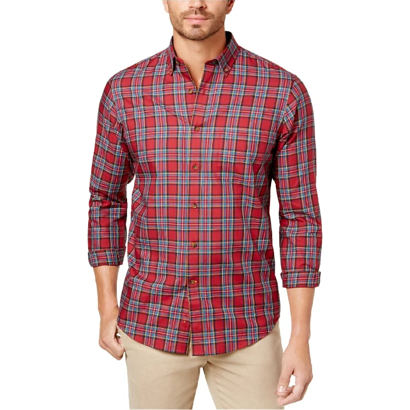 Men's Wrinkle - Resistant Polyester Blend Casual Shirts for Easy Travel and MaintenanceClub Room Mens Plaid Maraschino Button Up Shirt, Red, Small Men's Wrinkle - Resistant Polyester Blend Casual Shirts for Easy Travel and MaintenanceClub Room Mens Plaid Maraschino Button Up Shirt, Red, Small