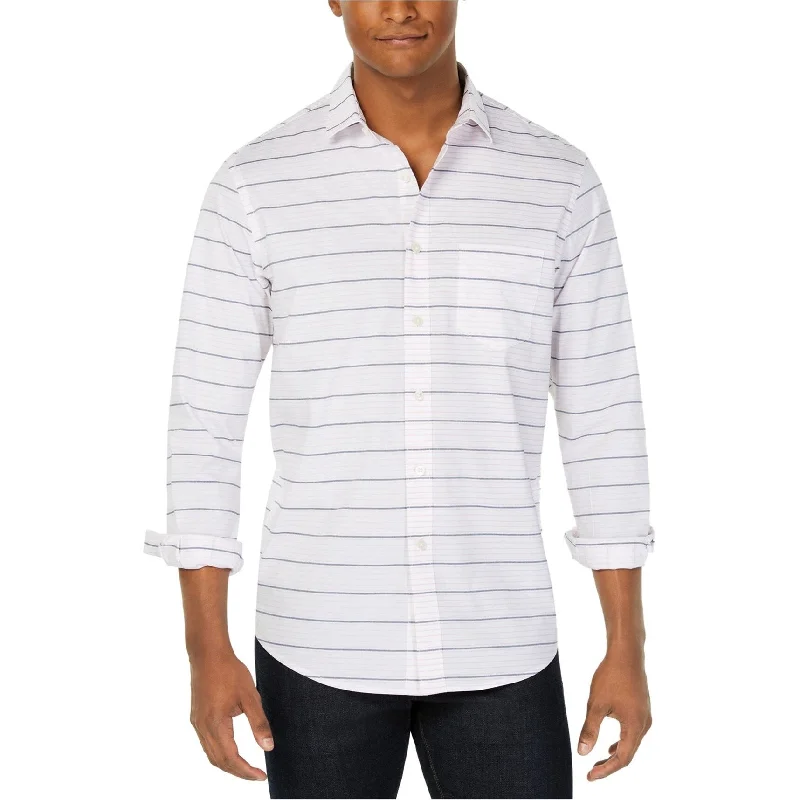Men's Shearling - Lined Collar Casual Shirts in Brown for a Rustic and Warm AppealClub Room Mens Preston Stripe Button Up Shirt Men's Shearling - Lined Collar Casual Shirts in Brown for a Rustic and Warm AppealClub Room Mens Preston Stripe Button Up Shirt