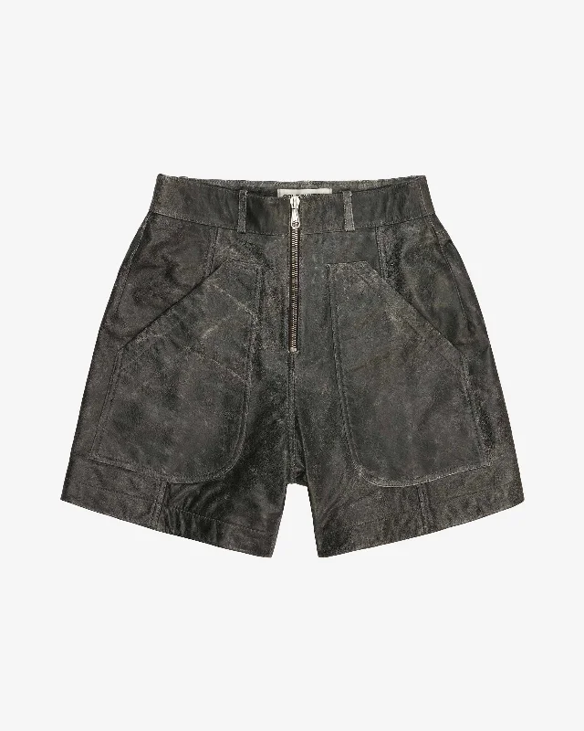 Men's moisture - wicking performance shorts for sweaty outdoor activitiesCB CRACKED LEATHER SHORTS Men's moisture - wicking performance shorts for sweaty outdoor activitiesCB CRACKED LEATHER SHORTS