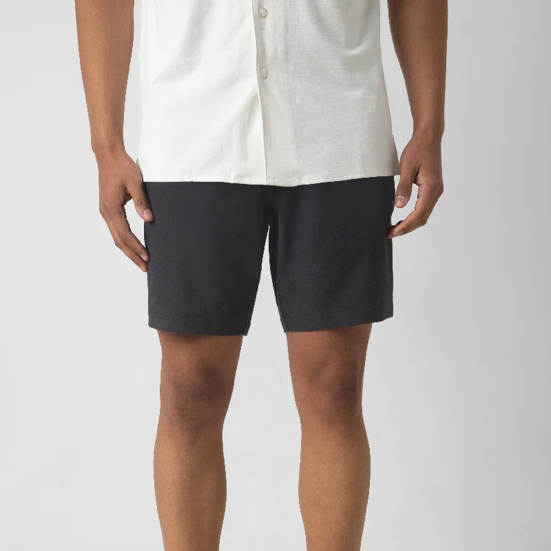 Men's zip - pocket canvas shorts for added functionality during travelDeck Short