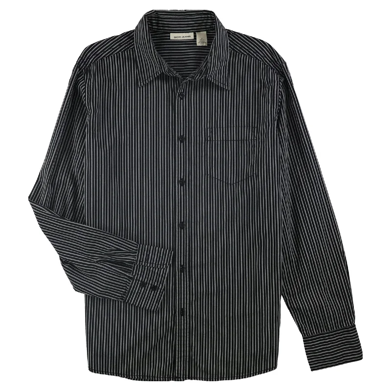 Men's Moisture - Wicking Performance Fabric Casual Shirts for Outdoor ActivitiesDKNY Mens V Button Up Shirt, Black, Medium Men's Moisture - Wicking Performance Fabric Casual Shirts for Outdoor ActivitiesDKNY Mens V Button Up Shirt, Black, Medium