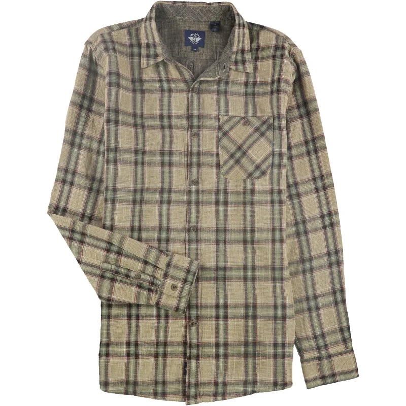 Men's Linen Blend Casual Shirts with Roll - Up Sleeves for a Summer Beach LookDockers Mens Double Weave Plaid Button Up Shirt Men's Linen Blend Casual Shirts with Roll - Up Sleeves for a Summer Beach LookDockers Mens Double Weave Plaid Button Up Shirt
