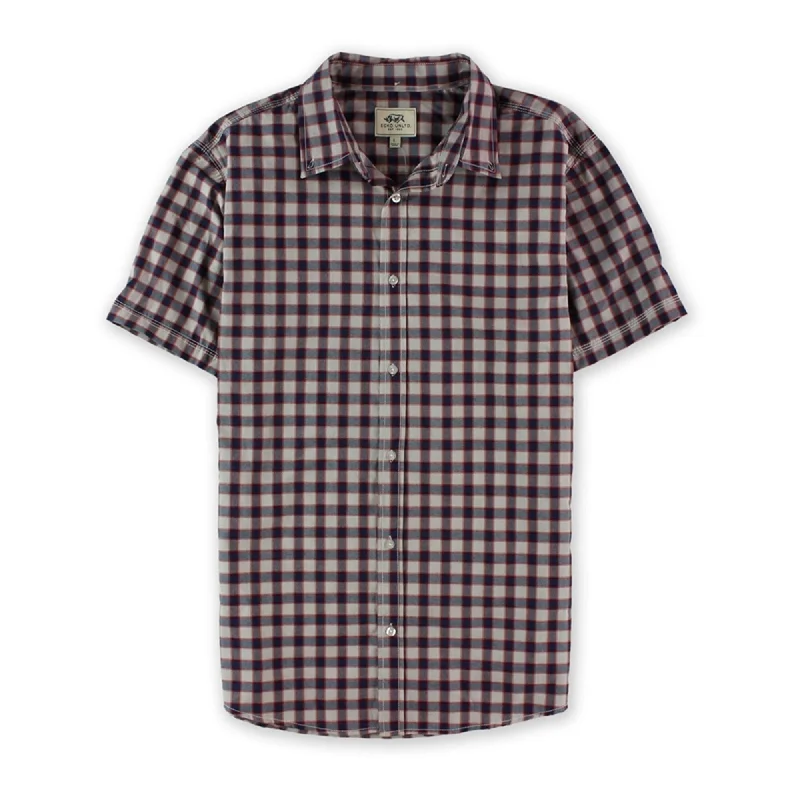 Men's Wrinkle - Resistant Polyester Blend Casual Shirts for Easy Travel and MaintenanceEcko Unltd. Mens One Pkt Ss Core W/ Chambray Button Up Shirt, Red, X-Small Men's Wrinkle - Resistant Polyester Blend Casual Shirts for Easy Travel and MaintenanceEcko Unltd. Mens One Pkt Ss Core W/ Chambray Button Up Shirt, Red, X-Small