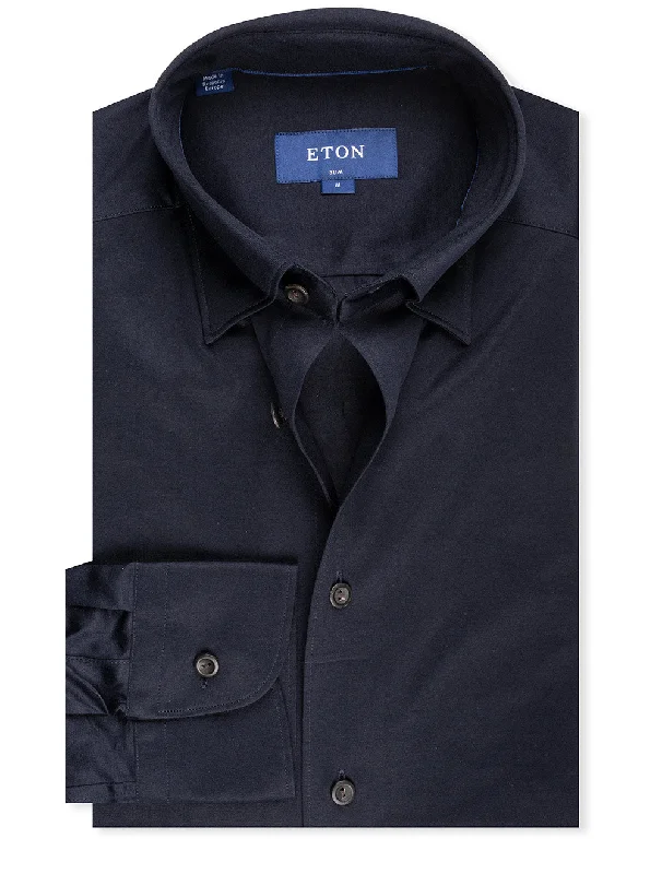 Men's Linen Blend Casual Shirts with Roll - Up Sleeves for a Summer Beach LookSlim Fit Jersey Stretch Shirt Navy Men's Linen Blend Casual Shirts with Roll - Up Sleeves for a Summer Beach LookSlim Fit Jersey Stretch Shirt Navy
